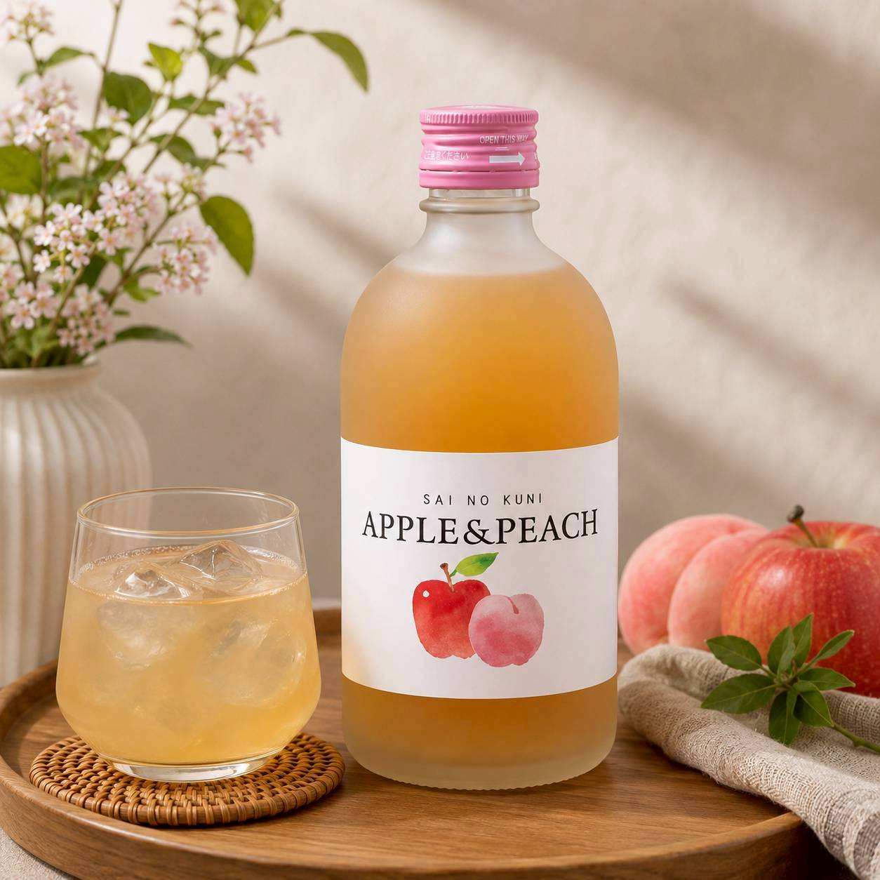 鮮爽蘋果水蜜桃酒